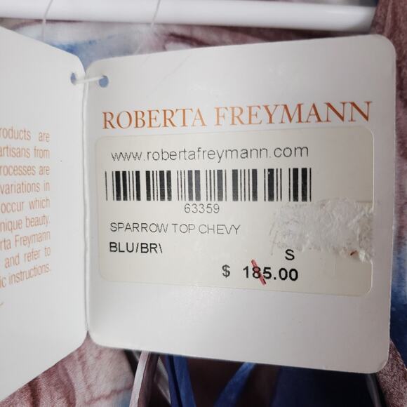 NWT Roberta Freymann 100% Silk Top Size Small - Picture 6 of 8